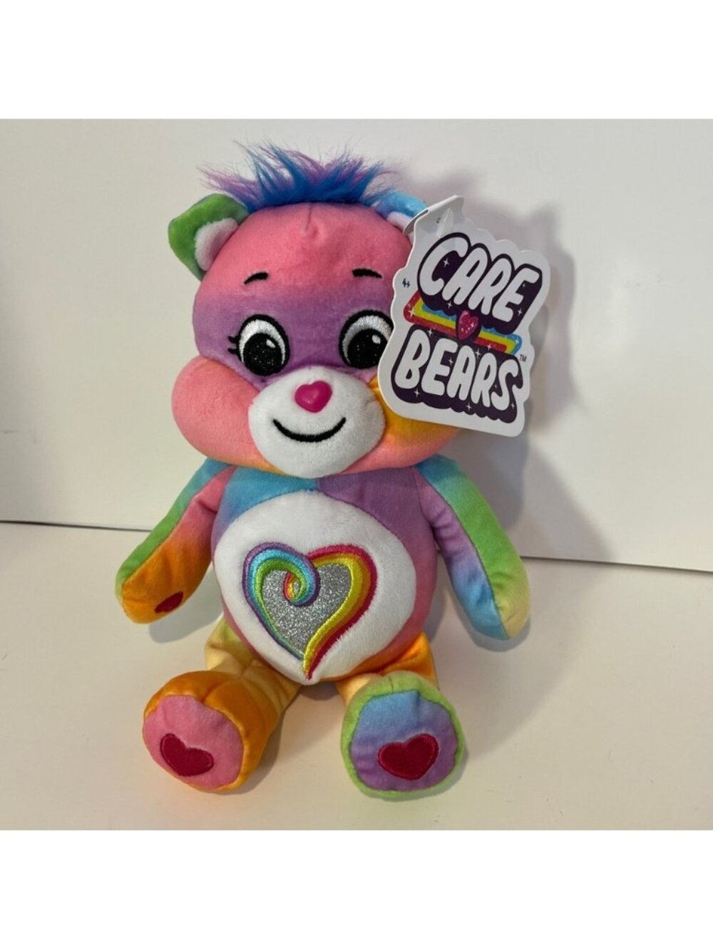 NWT Care Bears Basic Fun 2022 Plush Togetherness Bear Rainbow Heart New Toy